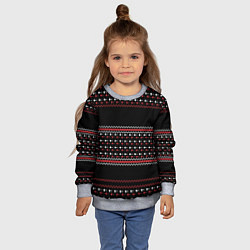 Свитшот детский НОВОГОДНИЙ ПАТТЕРН SWEATER, цвет: 3D-меланж — фото 2