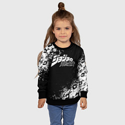 Свитшот детский JOJOS BIZARRE ADVENTURE БРЫЗГИ КРАСОК СИМВОЛЫ, цвет: 3D-черный — фото 2