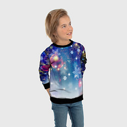 Свитшот детский Игрушки на Елке, цвет: 3D-черный — фото 2