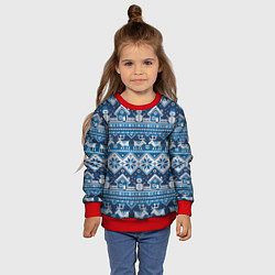Свитшот детский Christmas Pattern, цвет: 3D-красный — фото 2