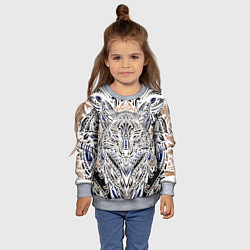 Свитшот детский БЕЛАЯ ЭТНИЧЕСКА ЛИСА WHITE FOX, цвет: 3D-меланж — фото 2