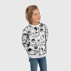 Свитшот детский THE WITCHER LOGOBOMBING ЧЁРНО БЕЛЫЙ ВЕДЬМАК ПАТТЕР, цвет: 3D-белый — фото 2