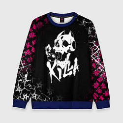 Свитшот детский JOJO KILLER QUEEN КИЛЛЕР КВИН KILLA ЧЕРЕП, цвет: 3D-синий