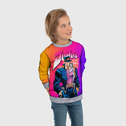 Свитшот детский JOJO BIZARRE ADVENTURE ДЖО ДЖО ГРАДИЕНТ, цвет: 3D-меланж — фото 2