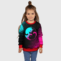 Свитшот детский ИНЬ ЯНЬ НЕОНОВЫЕ КОТИКИ, цвет: 3D-красный — фото 2