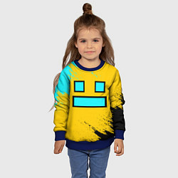 Свитшот детский GEOMETRY DASH SMILE БРЫЗГИ КРАСОК, цвет: 3D-синий — фото 2