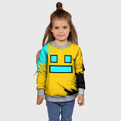 Свитшот детский GEOMETRY DASH SMILE БРЫЗГИ КРАСОК, цвет: 3D-меланж — фото 2