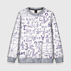 Свитшот детский МАТЕМАТИЧЕСКИЕ ФОРМУЛЫ НАУКА, цвет: 3D-меланж