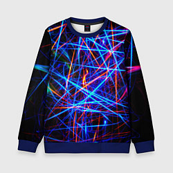 Свитшот детский NEON LINES Glowing Lines Effect, цвет: 3D-синий