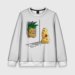 Свитшот детский HERES PINEAPPLE!, цвет: 3D-белый