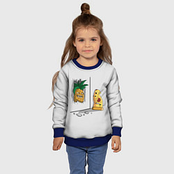 Свитшот детский HERES PINEAPPLE!, цвет: 3D-синий — фото 2