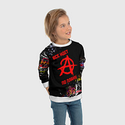 Свитшот детский ВСЁ ИДЁТ ПО ПЛАНУ ГРАЖДАНСКАЯ ОБОРОНА ЛОГО РОК ГРУ, цвет: 3D-белый — фото 2