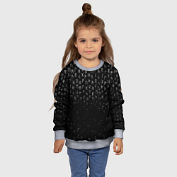 Свитшот детский МЕТАЛЛИЧЕСКИЕ РУНЫ, БРЫЗГИ КРАСОК, цвет: 3D-меланж — фото 2