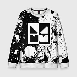 Свитшот детский GEOMETRY DASH BLACK & WHITE SMILE, цвет: 3D-белый