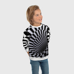 Свитшот детский Оптическая Иллюзия, черно-белая, цвет: 3D-белый — фото 2