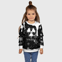 Свитшот детский НОВОГОДНИЙ S T A L K E R 2 СНЕЖИНКИ, цвет: 3D-белый — фото 2