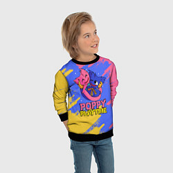 Свитшот детский Huggy Wuggy and Kissy Missy Poppy Playtime, цвет: 3D-черный — фото 2