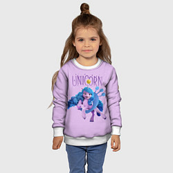 Свитшот детский Unicorn Izzy, цвет: 3D-белый — фото 2