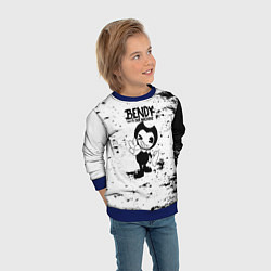 Свитшот детский Bendy and the ink machine - Black & White, цвет: 3D-синий — фото 2
