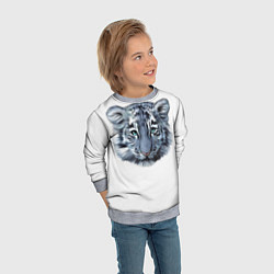Свитшот детский Взгляд белого тигра, цвет: 3D-меланж — фото 2
