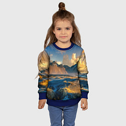 Свитшот детский Красивый горный пейзаж, цвет: 3D-синий — фото 2
