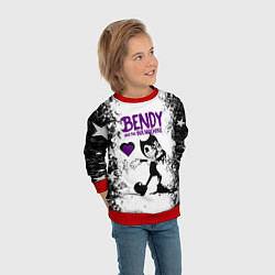Свитшот детский HEART BENDY AND THE INK MACHINE, цвет: 3D-красный — фото 2