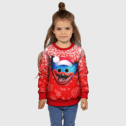 Свитшот детский POPPY PLAYTIME ХАГИ ВАГИ НОВОГОДНИЙ, СНЕЖИНКИ, цвет: 3D-красный — фото 2
