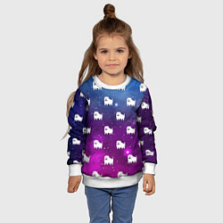 Свитшот детский UNDERTALE DOGS PATTERN SPACE, цвет: 3D-белый — фото 2