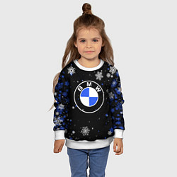 Свитшот детский НОВОГОДНИЙ БМВ НОВЫЙ ГОД BMW, цвет: 3D-белый — фото 2