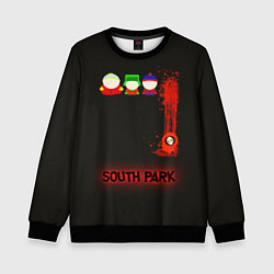 Свитшот детский Южный парк главные персонажи South Park, цвет: 3D-черный