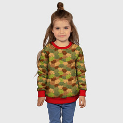 Свитшот детский Головы Котиков камуфляж, цвет: 3D-красный — фото 2