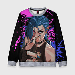 Свитшот детский Arcane League Of Legends JINX ПАУДЕР, цвет: 3D-меланж