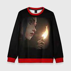 Свитшот детский Arcane - League Of Legends Jinx с огнем, цвет: 3D-красный