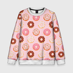 Свитшот детский Pink donuts, цвет: 3D-белый