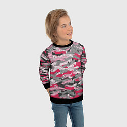 Свитшот детский Именной камуфляж Татьяна, цвет: 3D-черный — фото 2