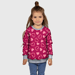 Свитшот детский Паттерн сердечки, цвет: 3D-меланж — фото 2