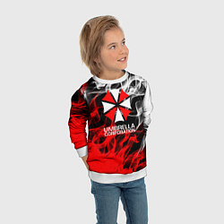 Свитшот детский Umbrella Corporation Fire, цвет: 3D-белый — фото 2