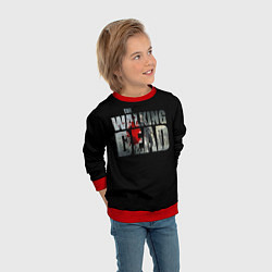Свитшот детский Walking dead - лого с пятнами крови, цвет: 3D-красный — фото 2