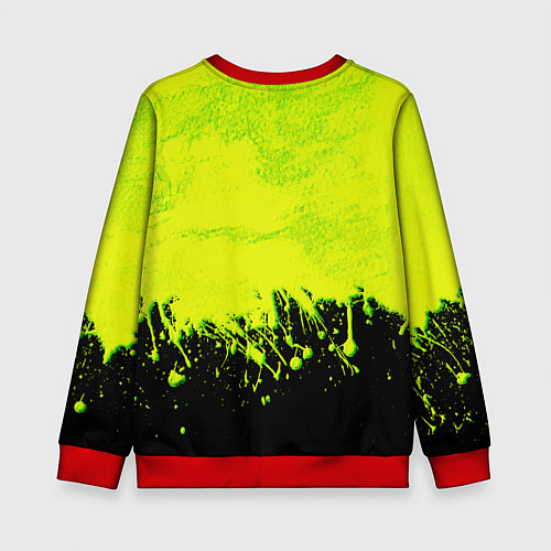 Детский свитшот НЕОНОВЫЕ БРЫЗГИ КРАСКИ / 3D-Красный – фото 2