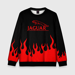 Свитшот детский Jaguar, Ягуар огонь, цвет: 3D-черный