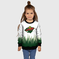 Свитшот детский Minnesota Wild, Миннесота Уайлд Лес, цвет: 3D-черный — фото 2