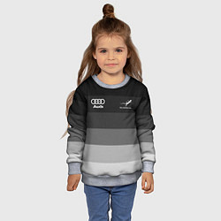 Свитшот детский Audi, Ауди Серый градиент, цвет: 3D-меланж — фото 2