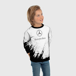 Свитшот детский Mercedes-Benz - White texture, цвет: 3D-черный — фото 2