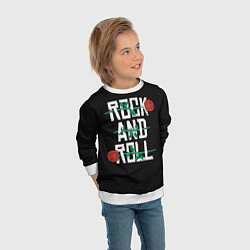 Свитшот детский ROCK AND ROLL розы, цвет: 3D-белый — фото 2