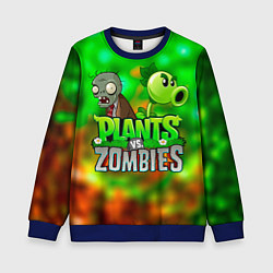 Свитшот детский Plants vs Zombies горохострел и зомби, цвет: 3D-синий