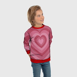 Свитшот детский Сердца LOVE, цвет: 3D-красный — фото 2