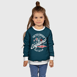 Свитшот детский Англия England, цвет: 3D-белый — фото 2