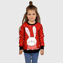 Свитшот детский ЗАЙКА И СНЕЖИНКИ, цвет: 3D-черный — фото 2