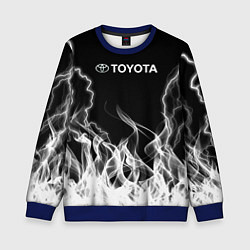 Свитшот детский Toyota Молния с огнем, цвет: 3D-синий
