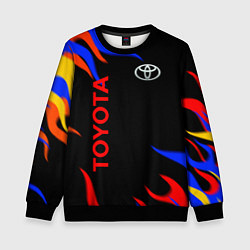 Свитшот детский Toyota Разноцветный огонь, цвет: 3D-черный